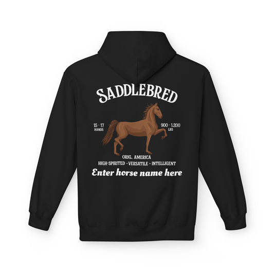 Saddlebred Horse Personalized Hoodie — Custom Name Equestrian Sweatshirt