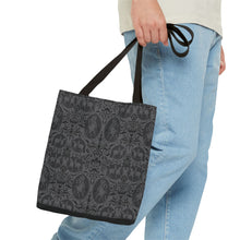 Load image into Gallery viewer, Damask Inspired Dressage Black Tote Bag
