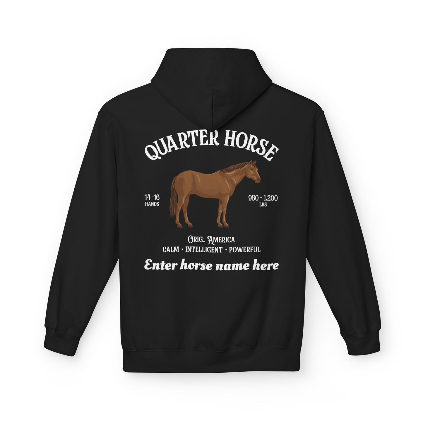 Quarter Horse Hoodie – Custom Name Personalized Equestrian Sweatshirt