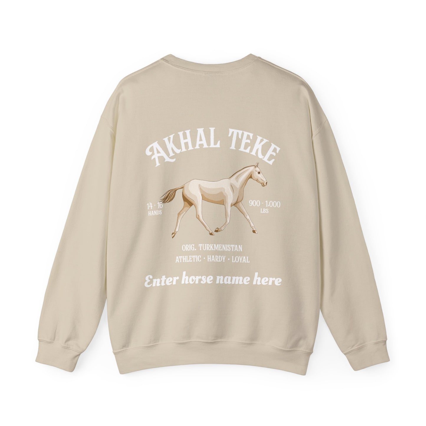 Akhal Teke Sweatshirt — Horse Breed Crewneck (Custom Name)