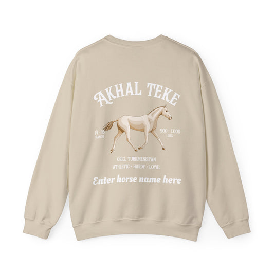 Akhal Teke Sweatshirt — Horse Breed Crewneck (Custom Name)
