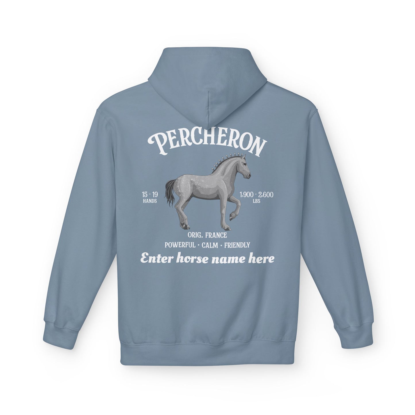 Percheron Horse Hoodie — Personalized Draft Horse Sweatshirt