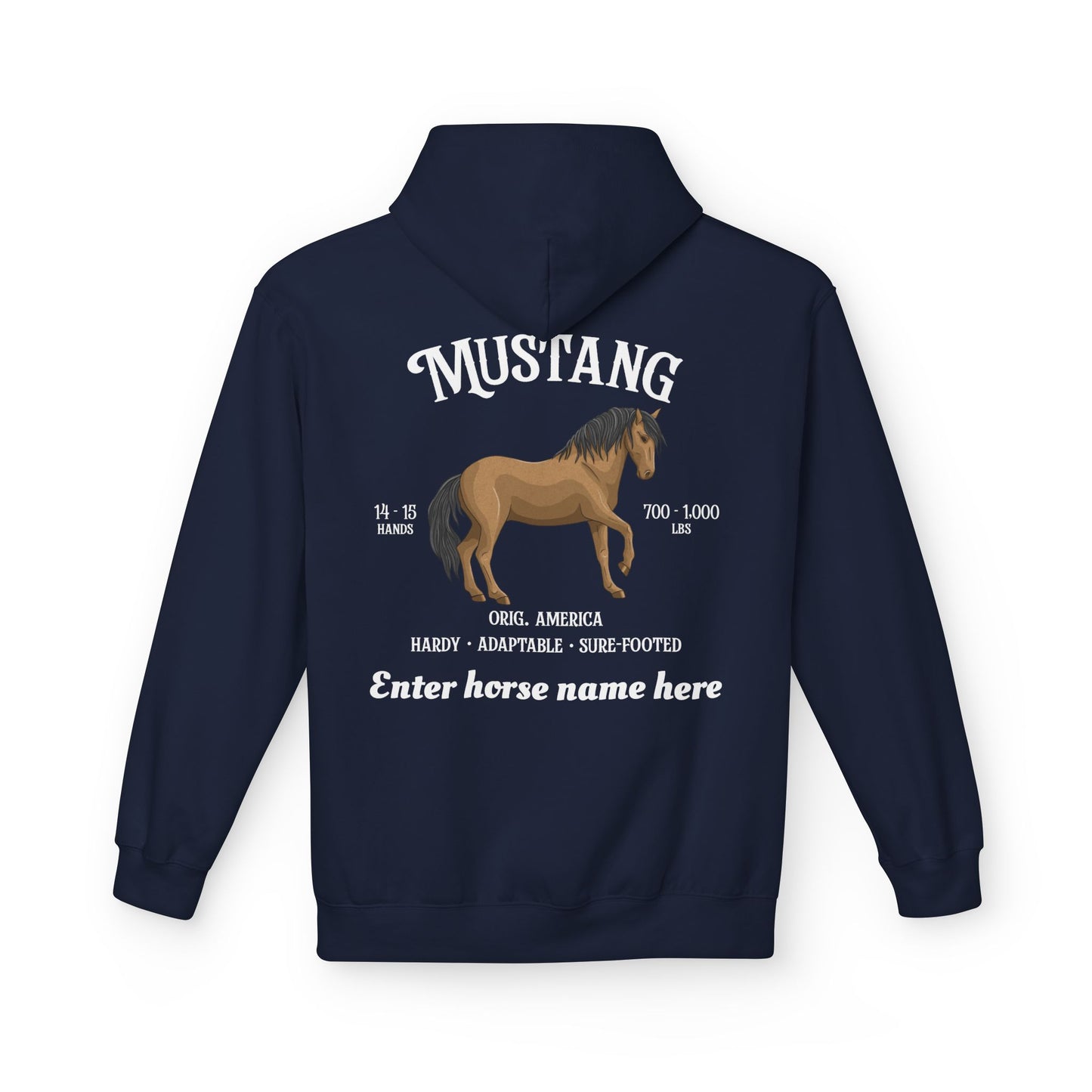 Mustang Horse Hoodie — Personalized Equestrian Sweatshirt