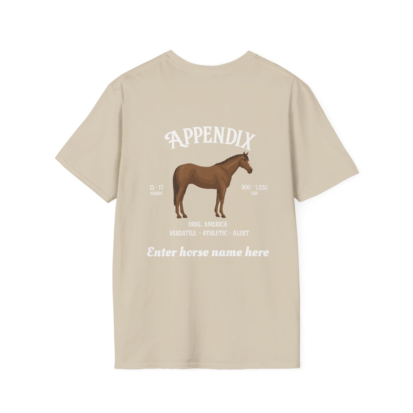 Appendix Horse T-Shirt — Customizable Breed Tee
