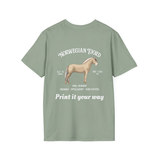 Norwegian Fjord Horse T-Shirt — Personalized Vintage Breed Profile Tee