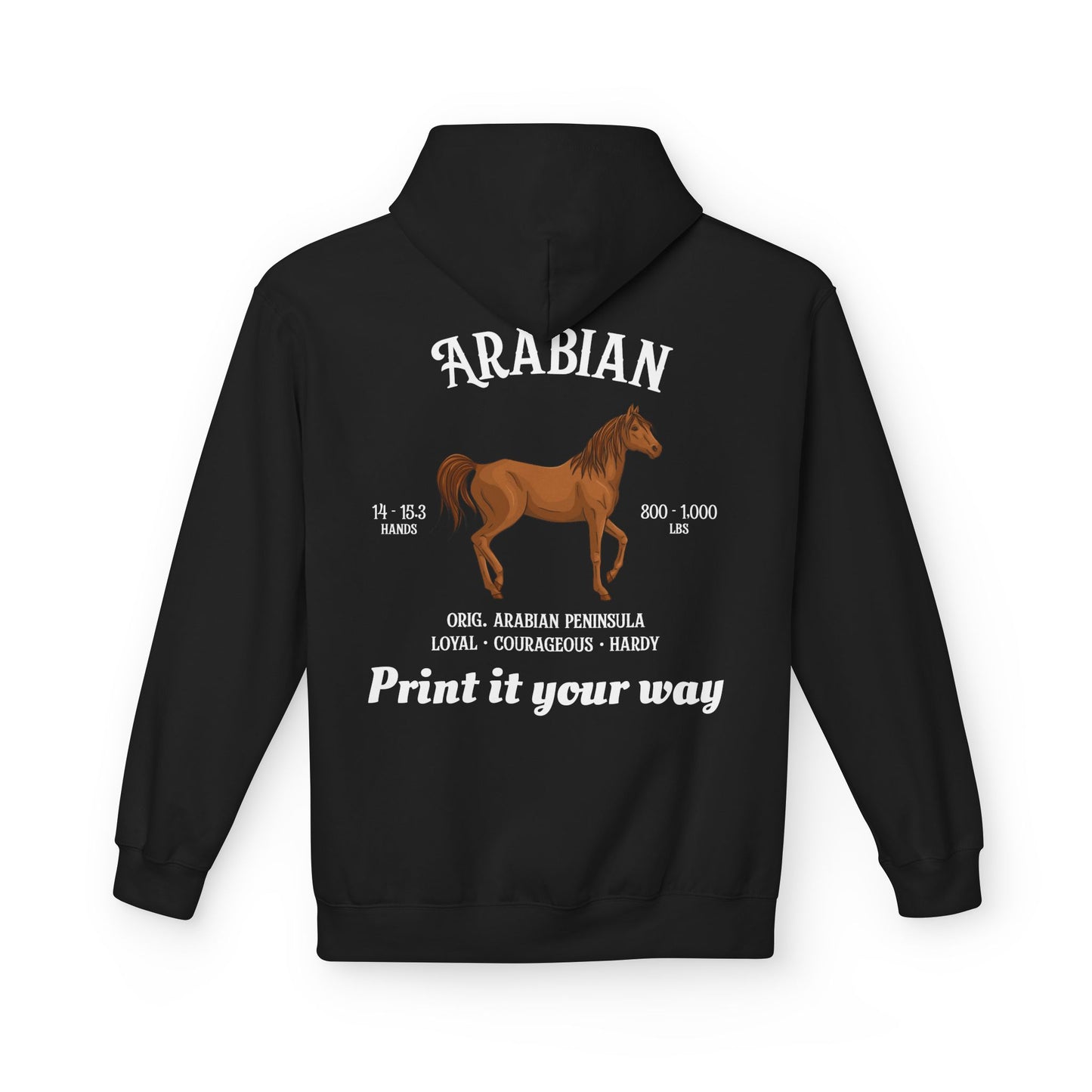 Arabian Horse Hoodie — Personalized Equestrian Pullover