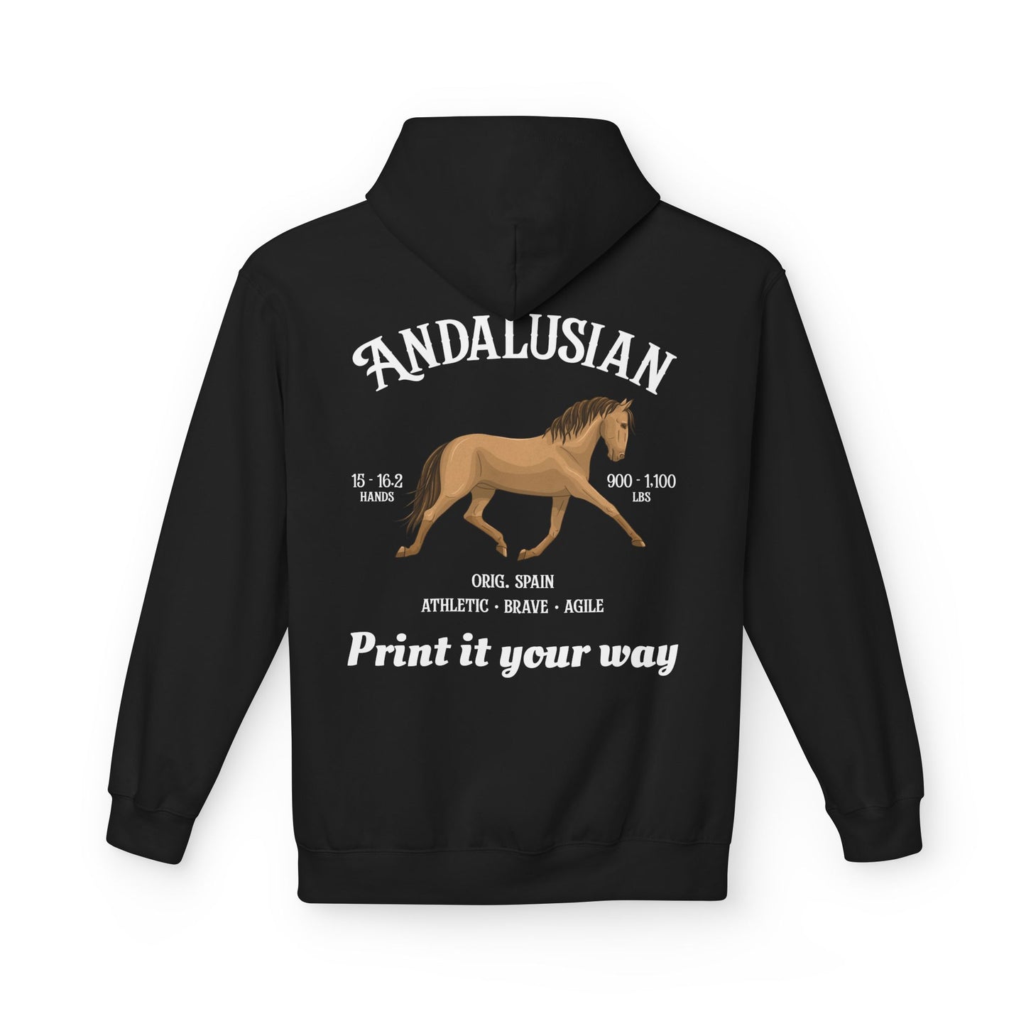 Andalusian Horse Hoodie – Personalized Equestrian Pullover