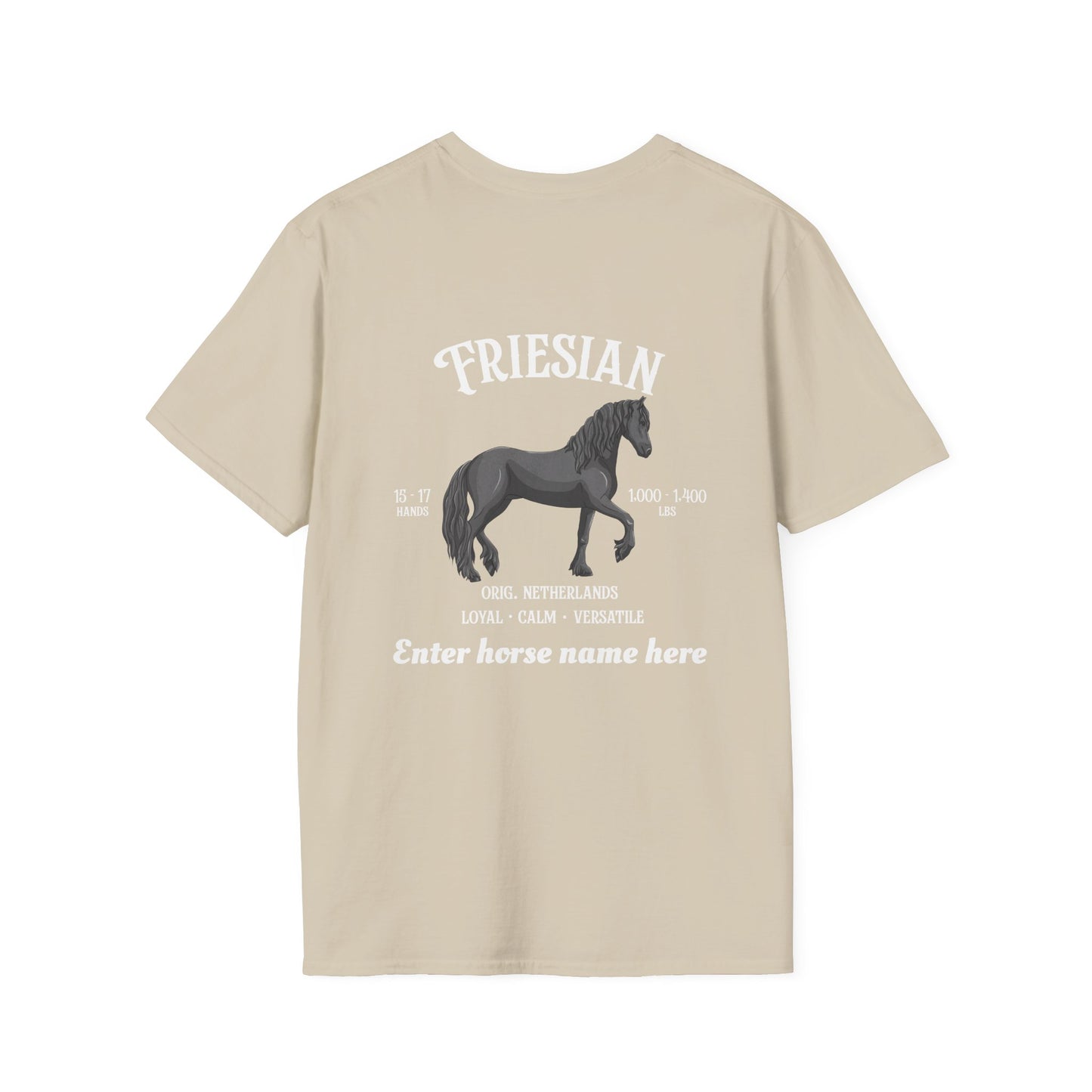 Friesian Horse T-Shirt — Personalized Equestrian Tee