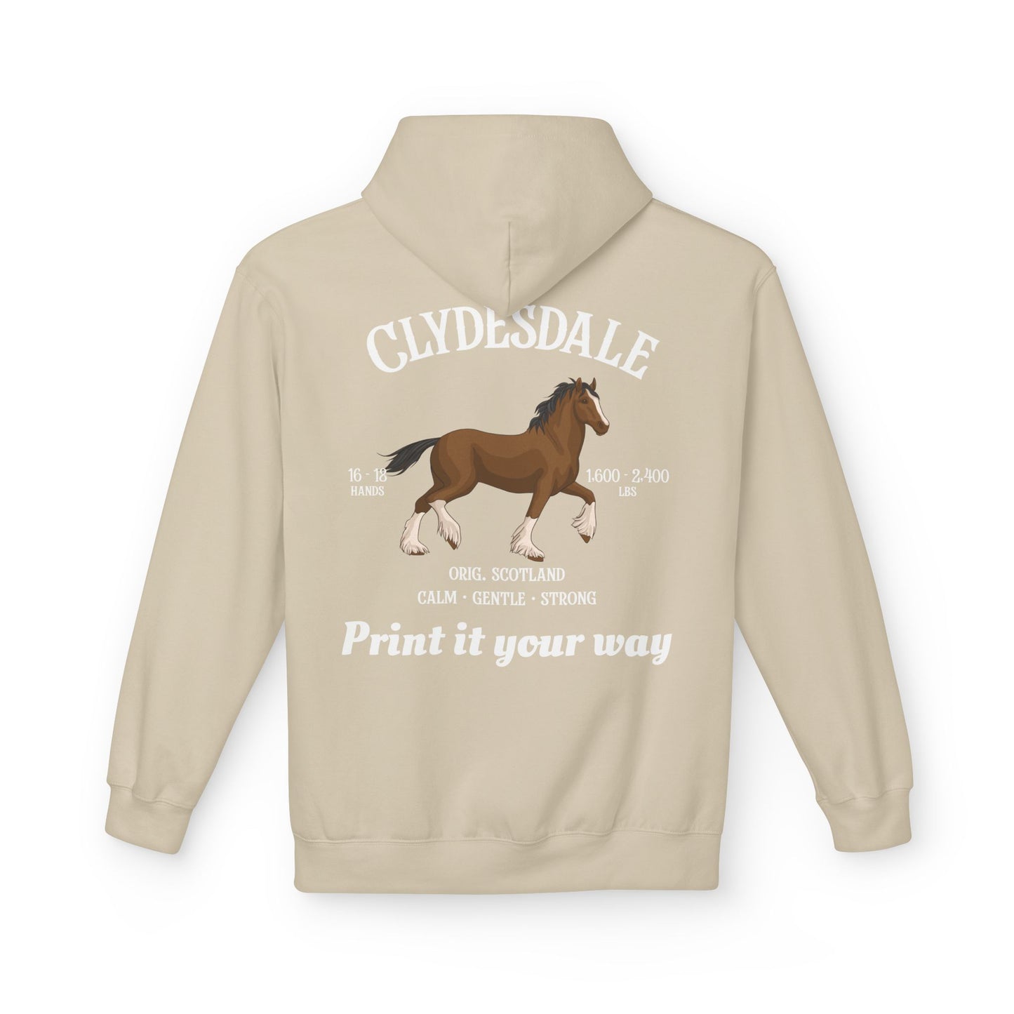 Clydesdale Horse Hoodie — Draft Breed Pullover