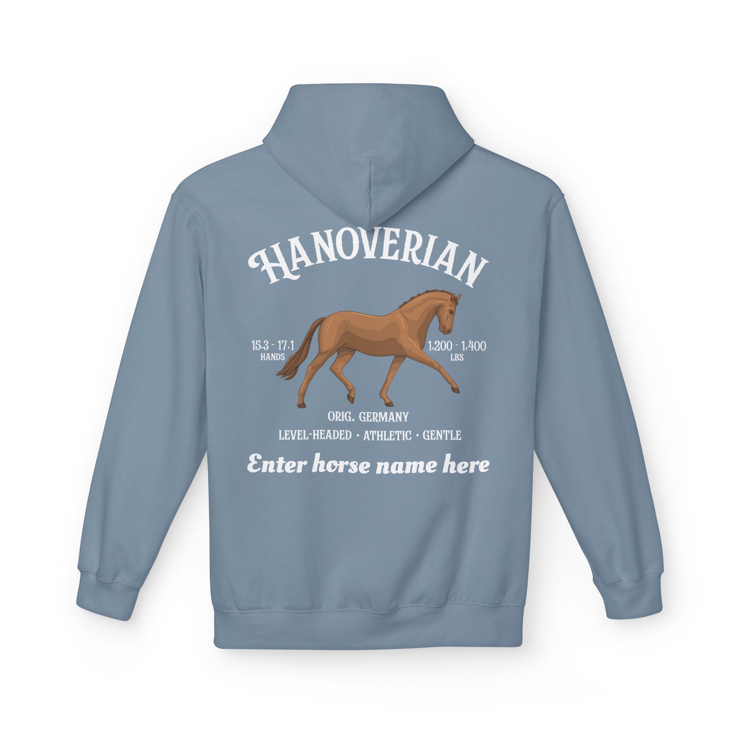 Hanoverian Horse Hoodie — Personalized Equestrian Sweatshirt
