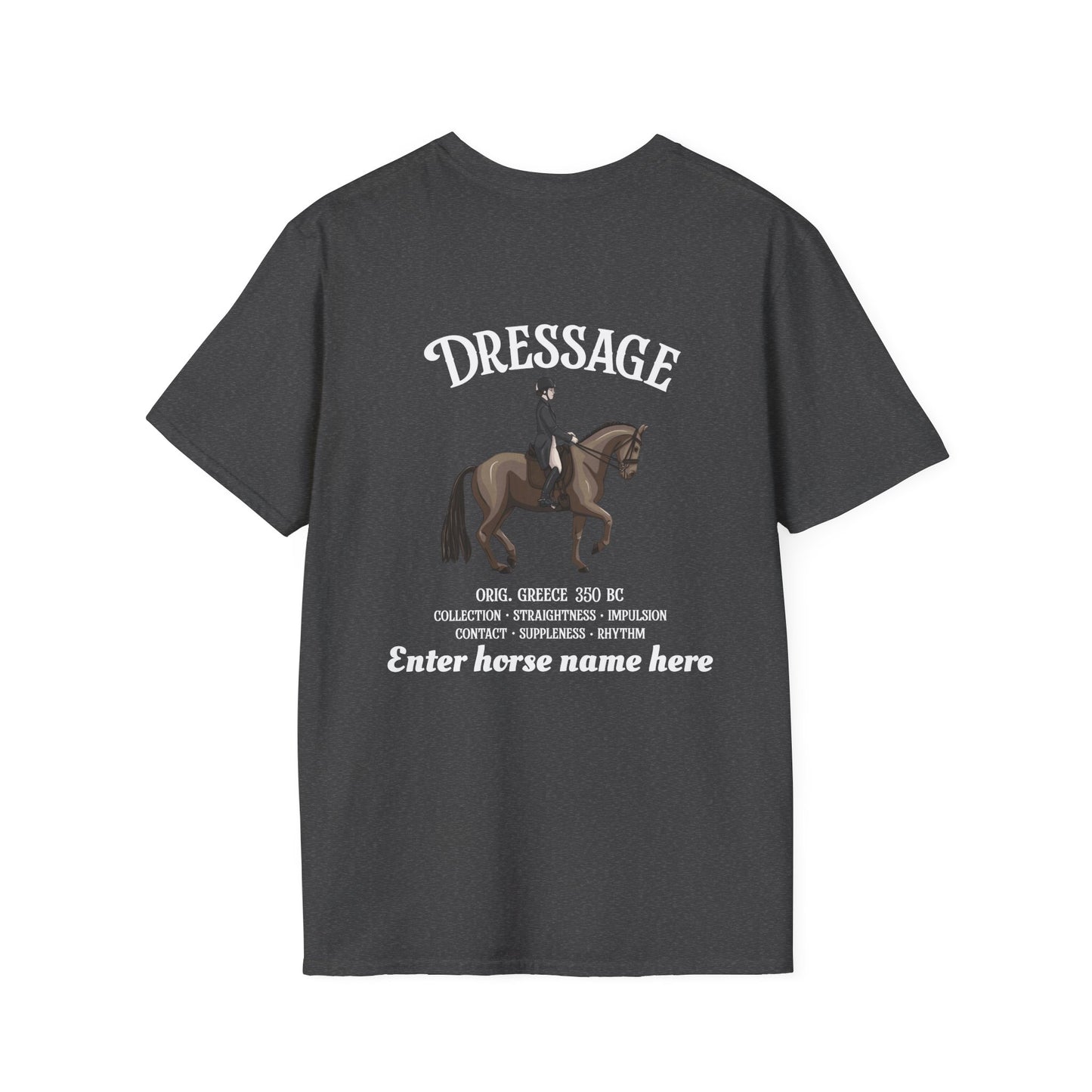 Dressage Horse T-Shirt — Customizable Equestrian Shirt