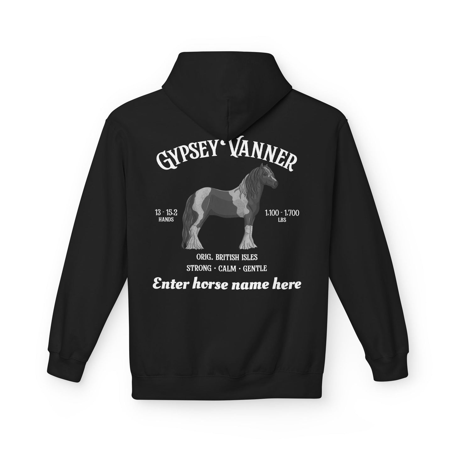 Gypsy Vanner Hoodie – Personalized Horse Breed Graphic Hoodie