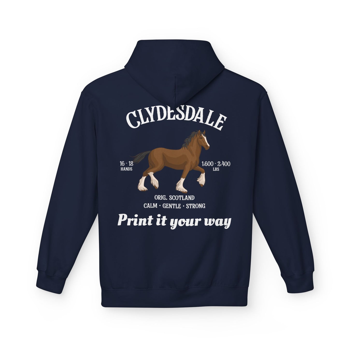 Clydesdale Horse Hoodie — Draft Breed Pullover