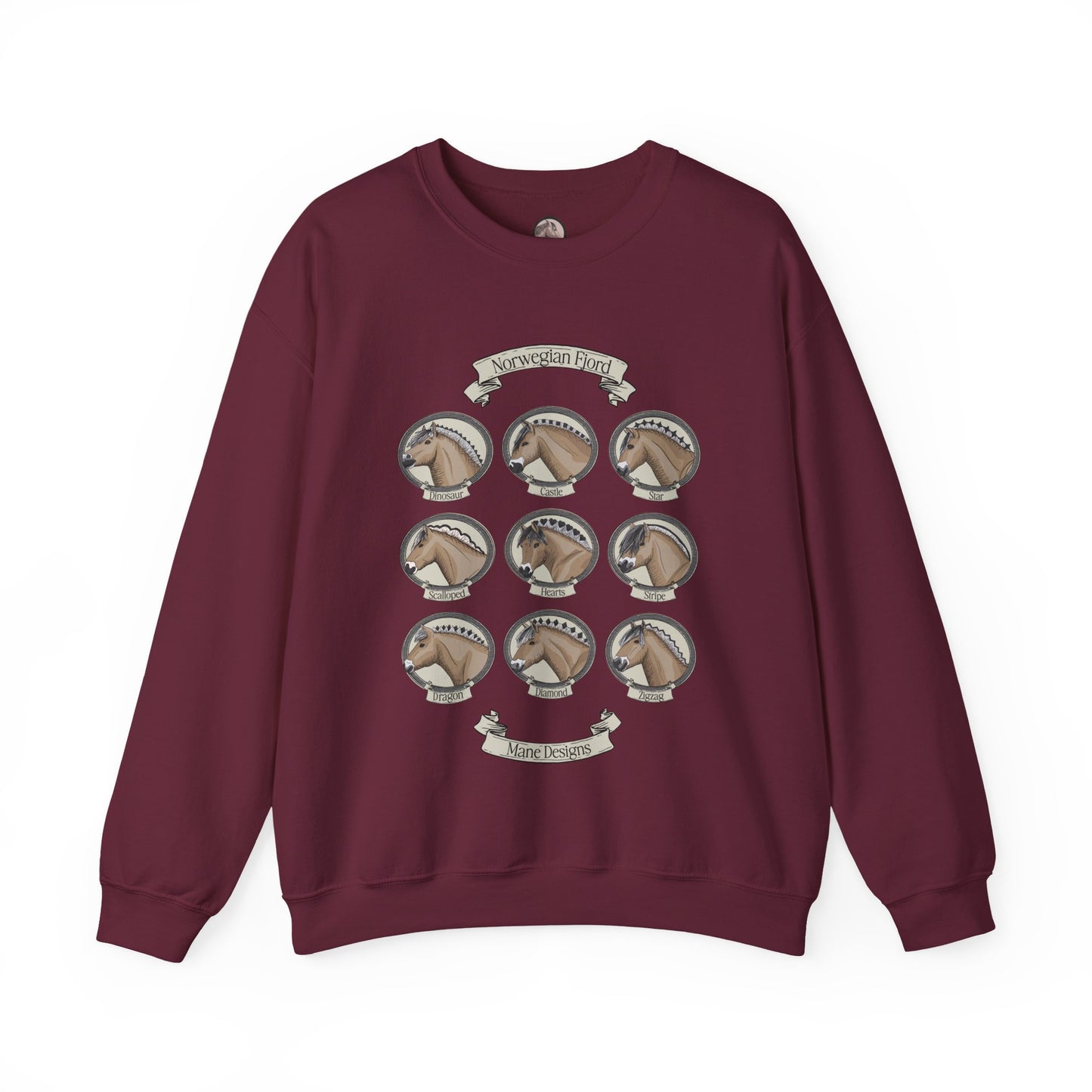 Norwegian Fjord Mane Designs Crewneck Sweatshirt