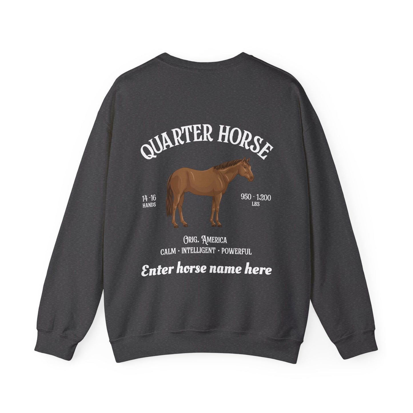 Quarter Horse Crewneck Sweatshirt — Personalized Graphic