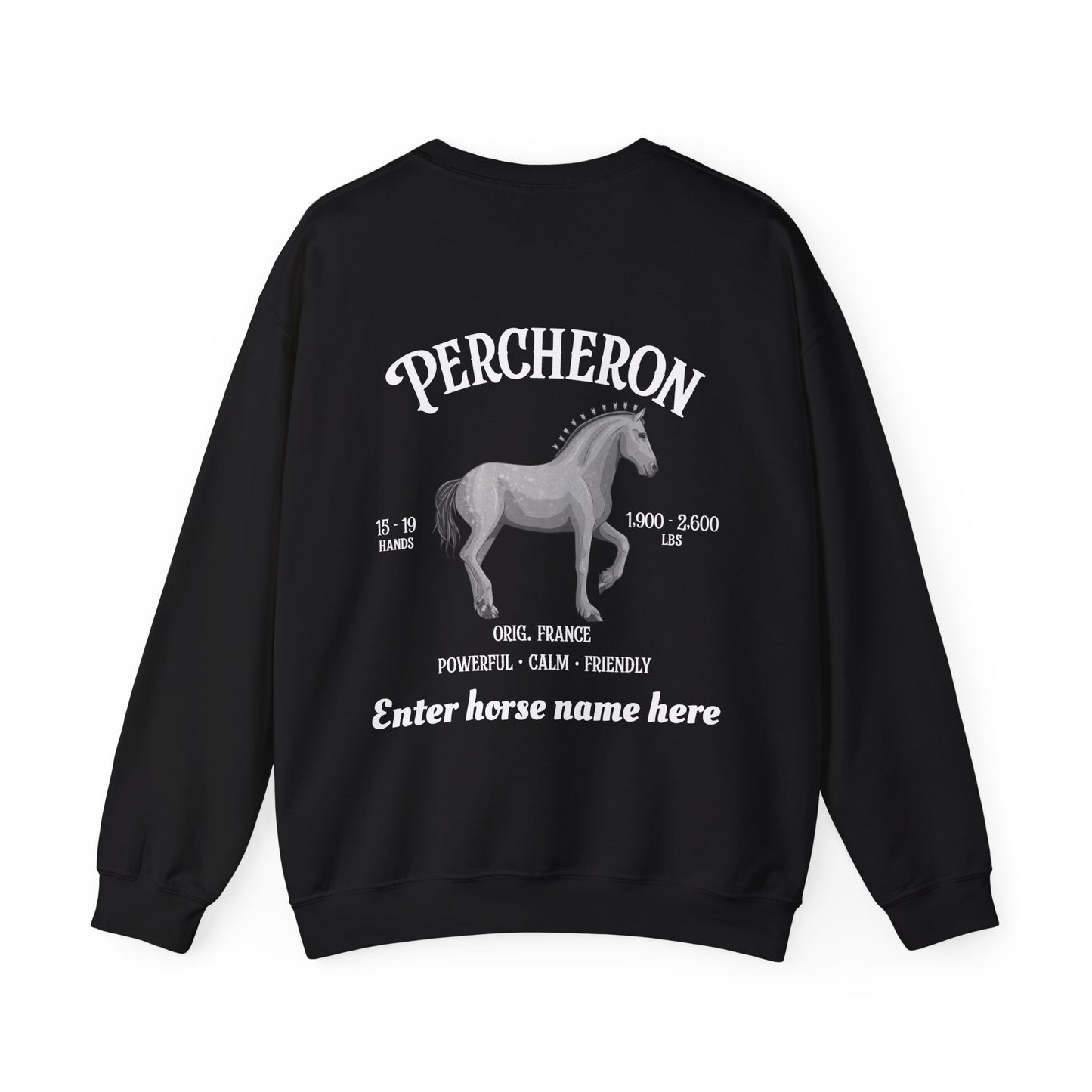 Percheron Horse Sweatshirt – Personalized Draft Horse Crewneck