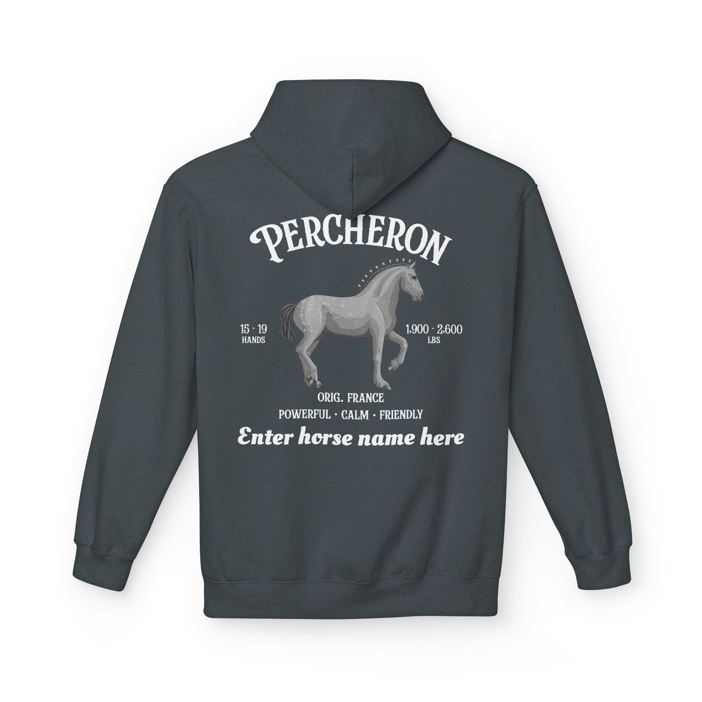 Percheron Horse Hoodie — Personalized Draft Horse Sweatshirt