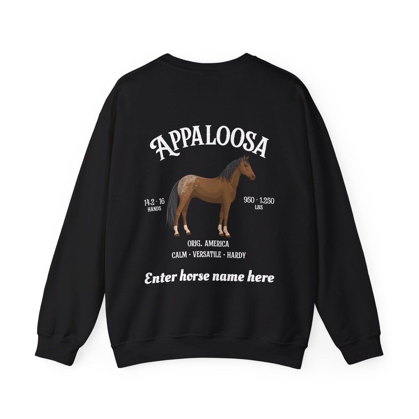 Appaloosa Horse Crewneck Sweatshirt — Personalized Equestrian Graphic