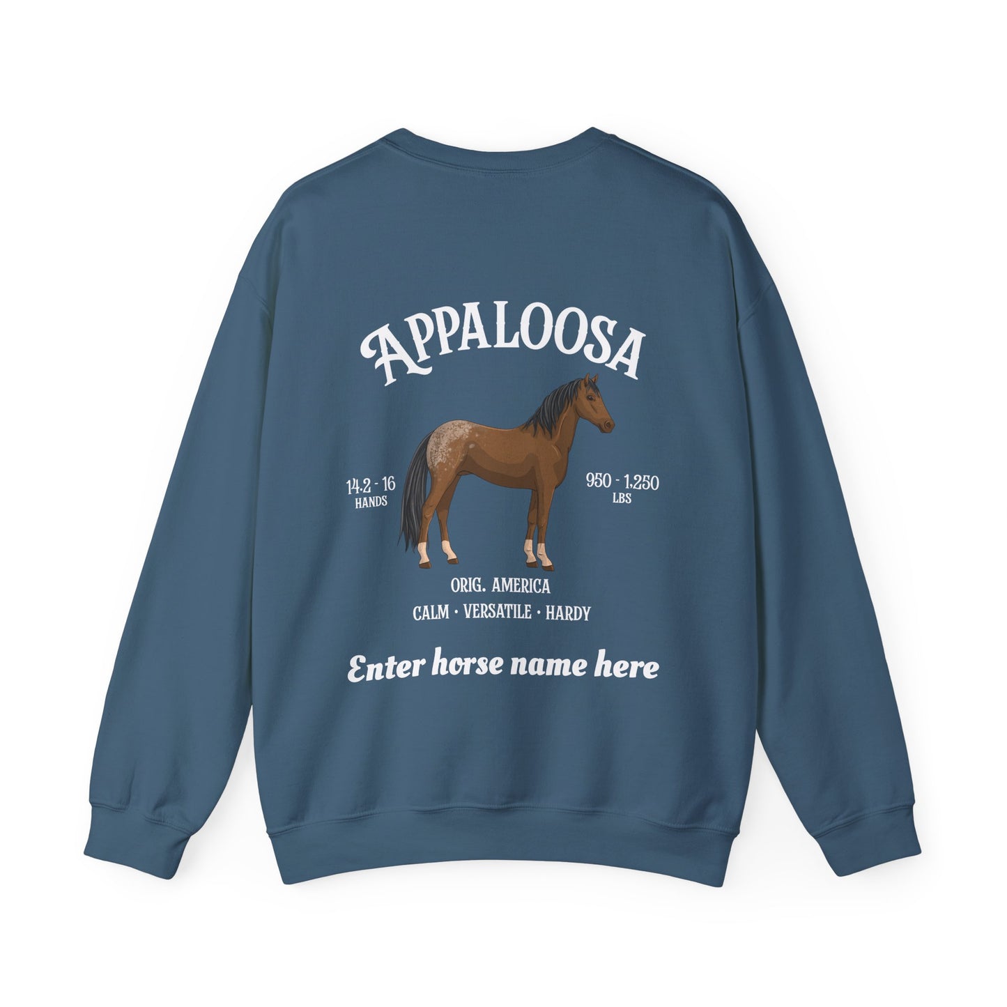 Appaloosa Horse Crewneck Sweatshirt — Personalized Equestrian Graphic