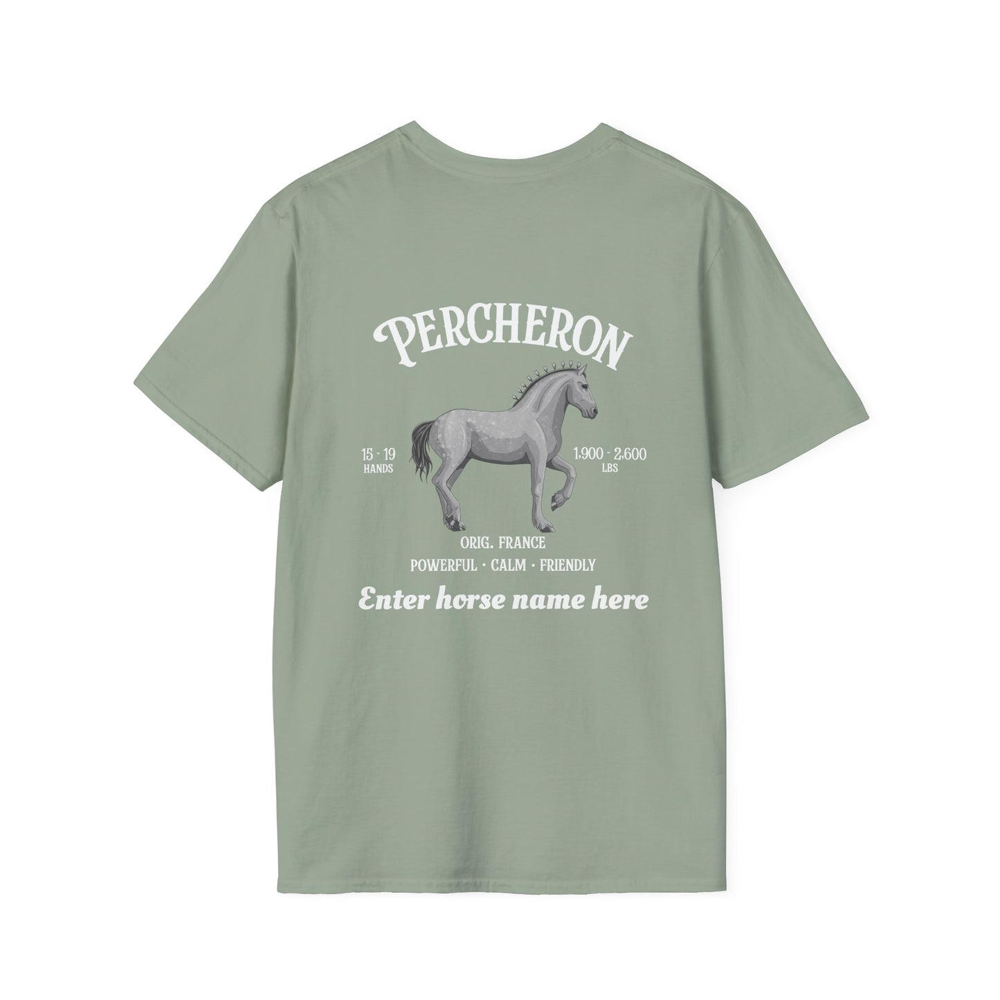 Percheron Horse T-Shirt — Customizable Draft Horse Breed Tee