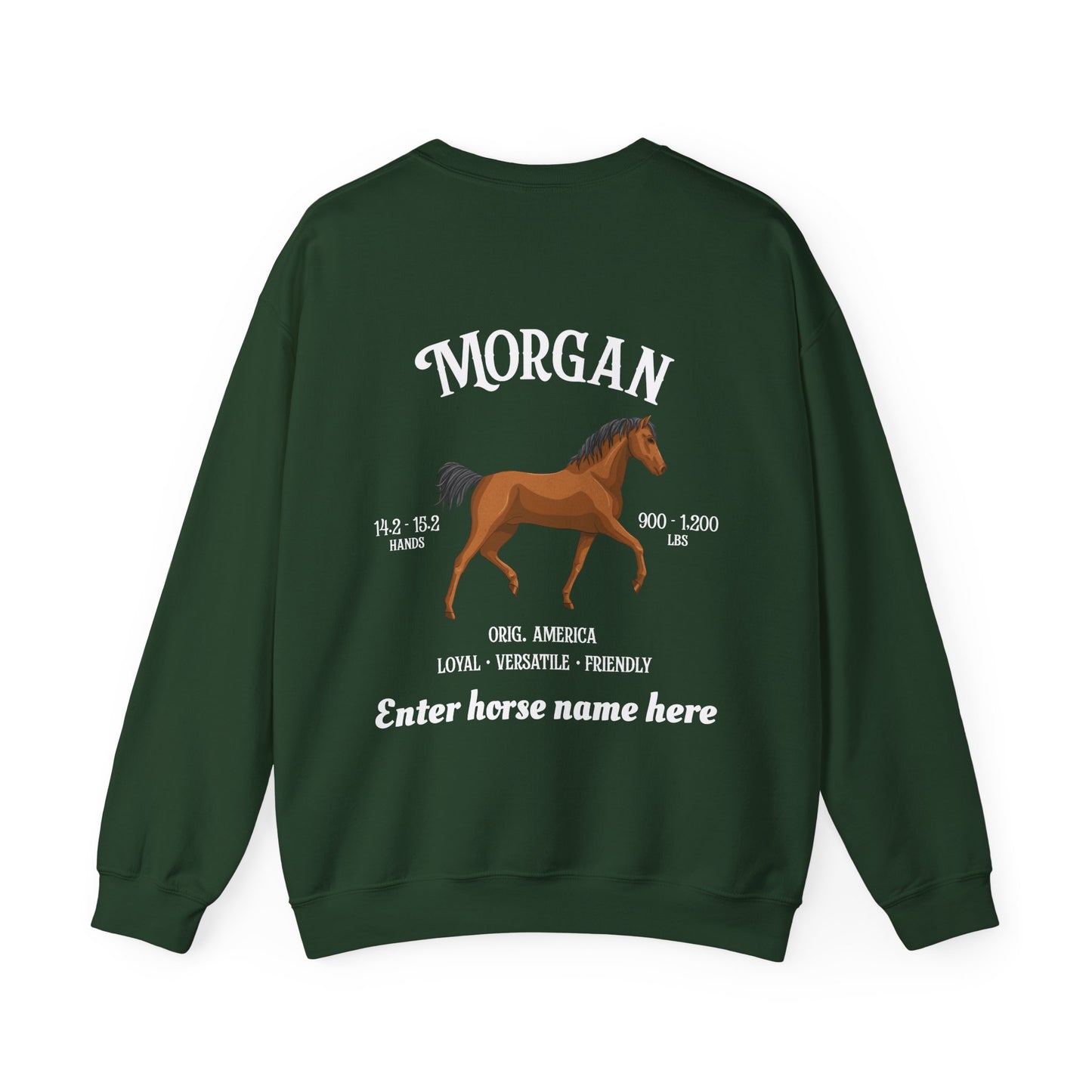 Morgan Horse Personalized Crewneck - Custom Name Equestrian Sweatshirt