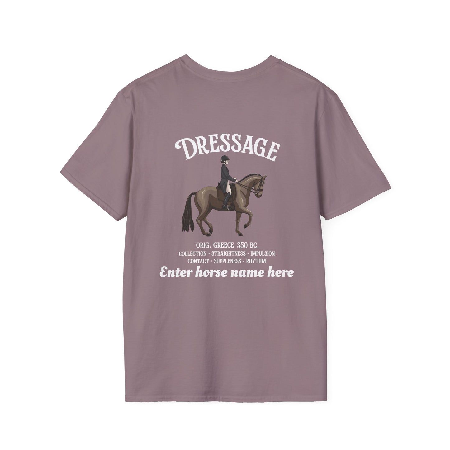 Dressage Horse T-Shirt — Customizable Equestrian Shirt