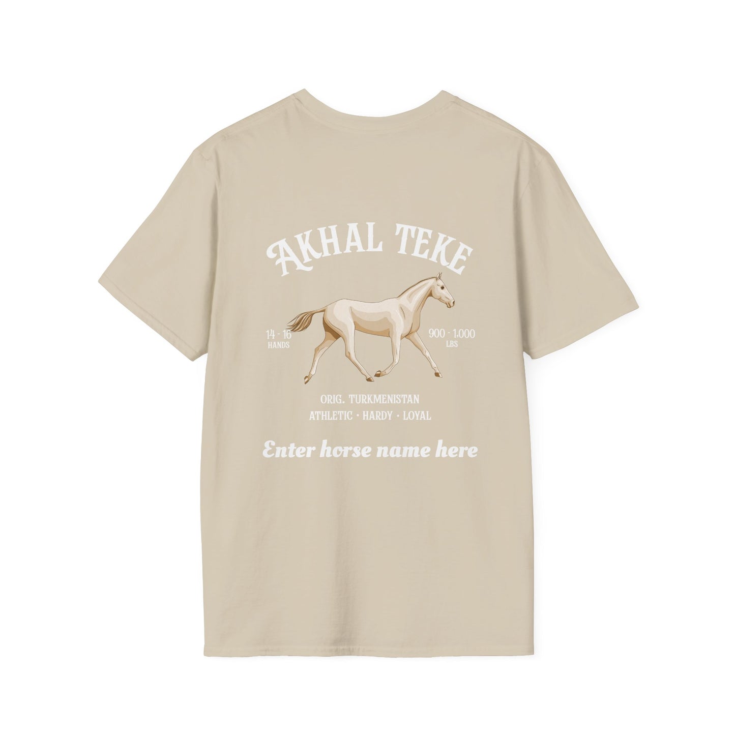 Akhal Teke Horse T-Shirt — Custom Name Equestrian Tee