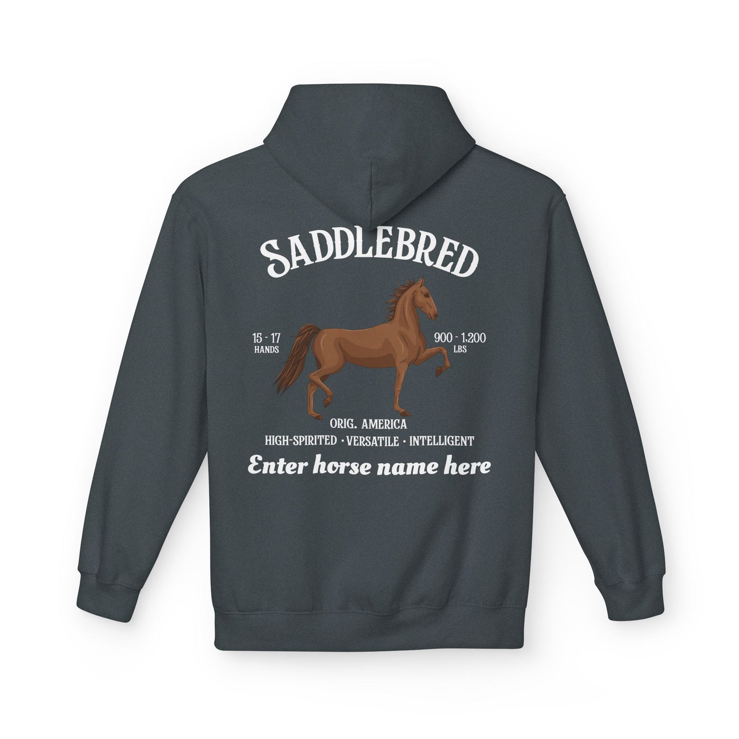 Saddlebred Horse Personalized Hoodie — Custom Name Equestrian Sweatshirt