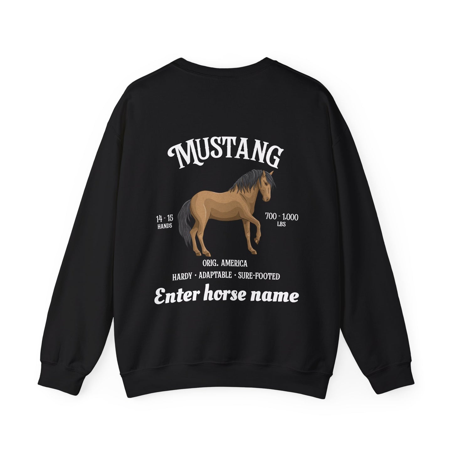 Mustang Horse Crewneck Sweatshirt — Personalized Design