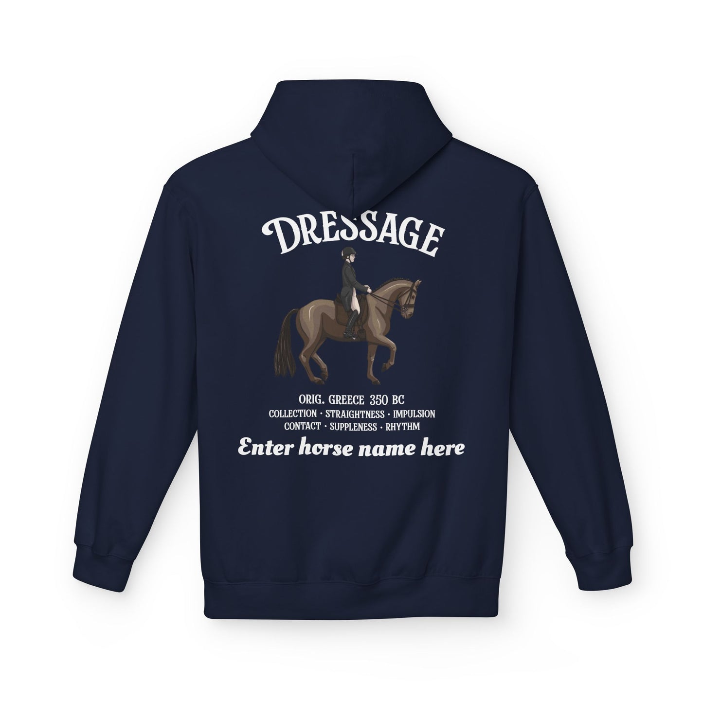 Dressage Horse Hoodie — Customizable Equestrian Fleece