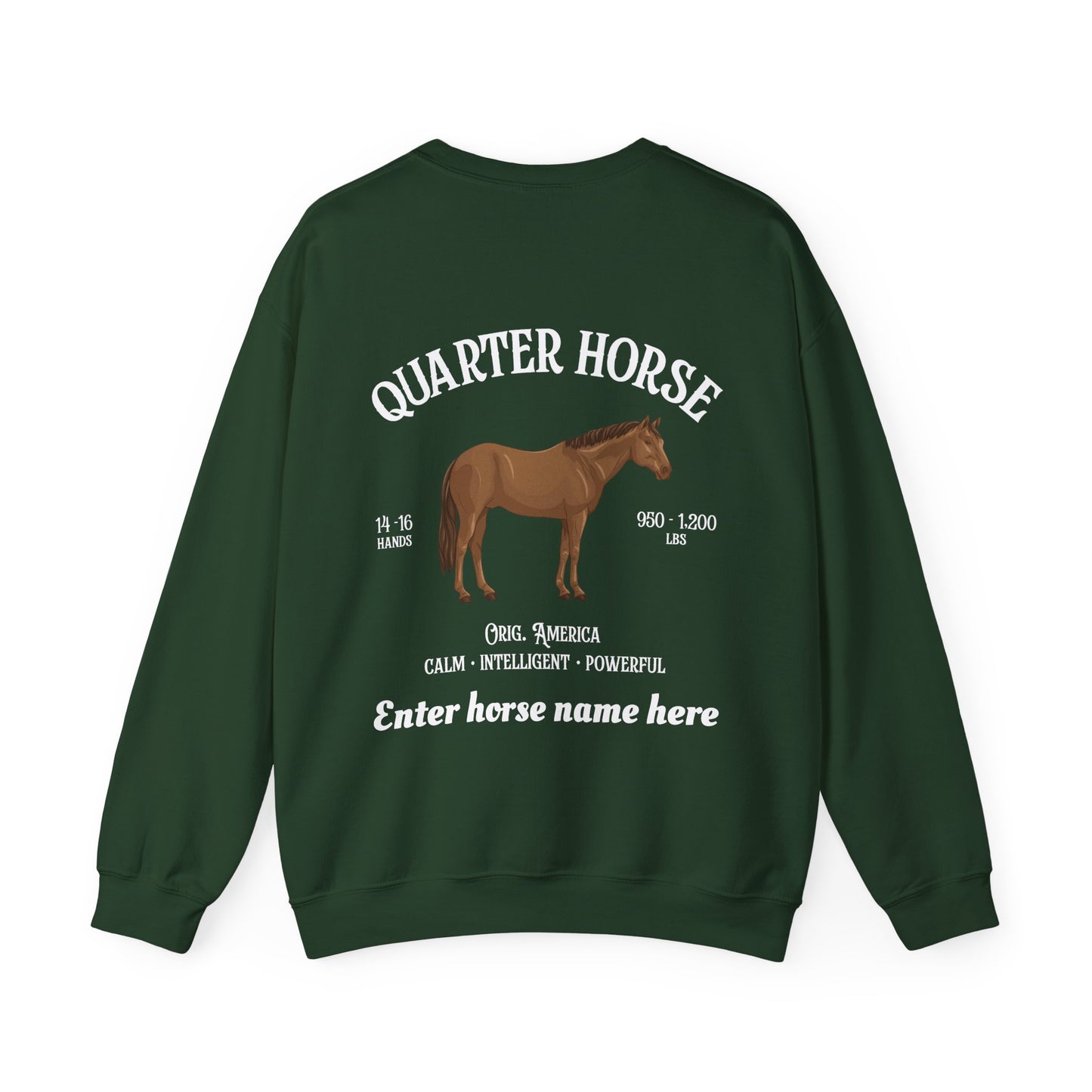 Quarter Horse Crewneck Sweatshirt — Personalized Graphic