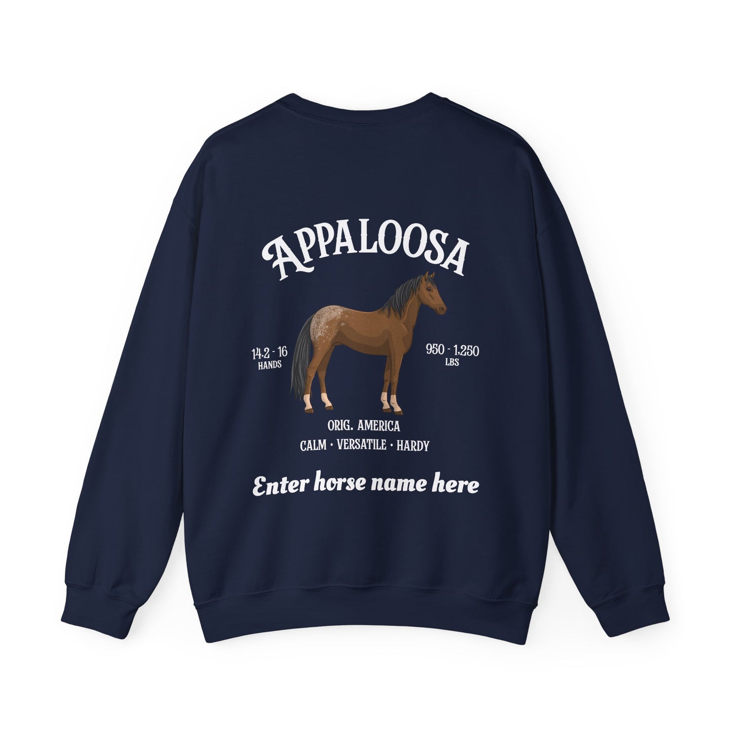 Appaloosa Horse Crewneck Sweatshirt — Personalized Equestrian Graphic