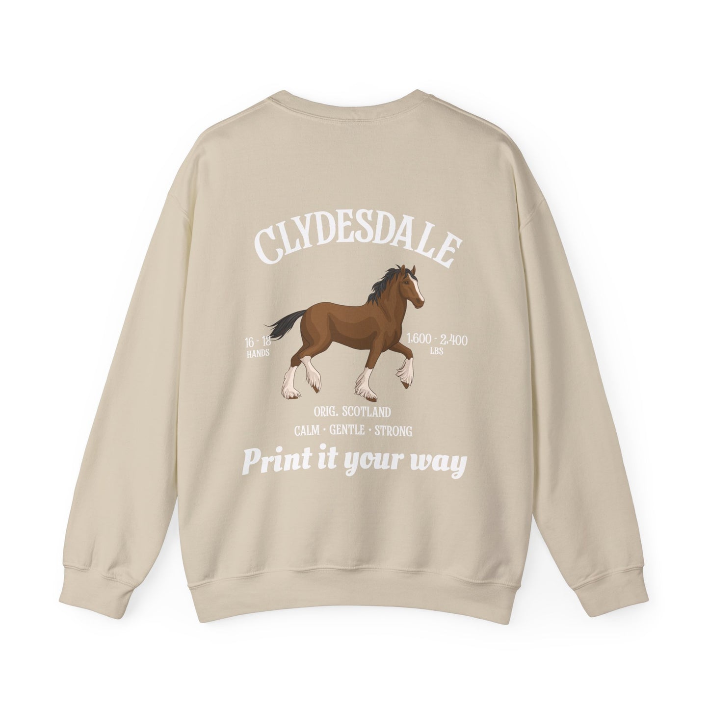 Clydesdale Horse Crewneck Sweatshirt — Personalized Riding Apparel