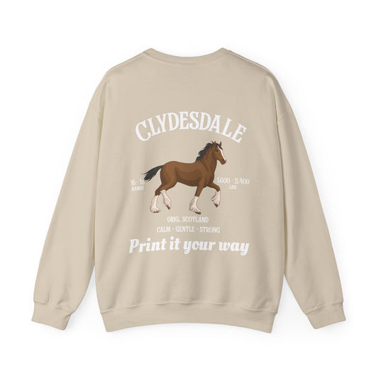 Clydesdale Horse Crewneck Sweatshirt — Personalized Riding Apparel