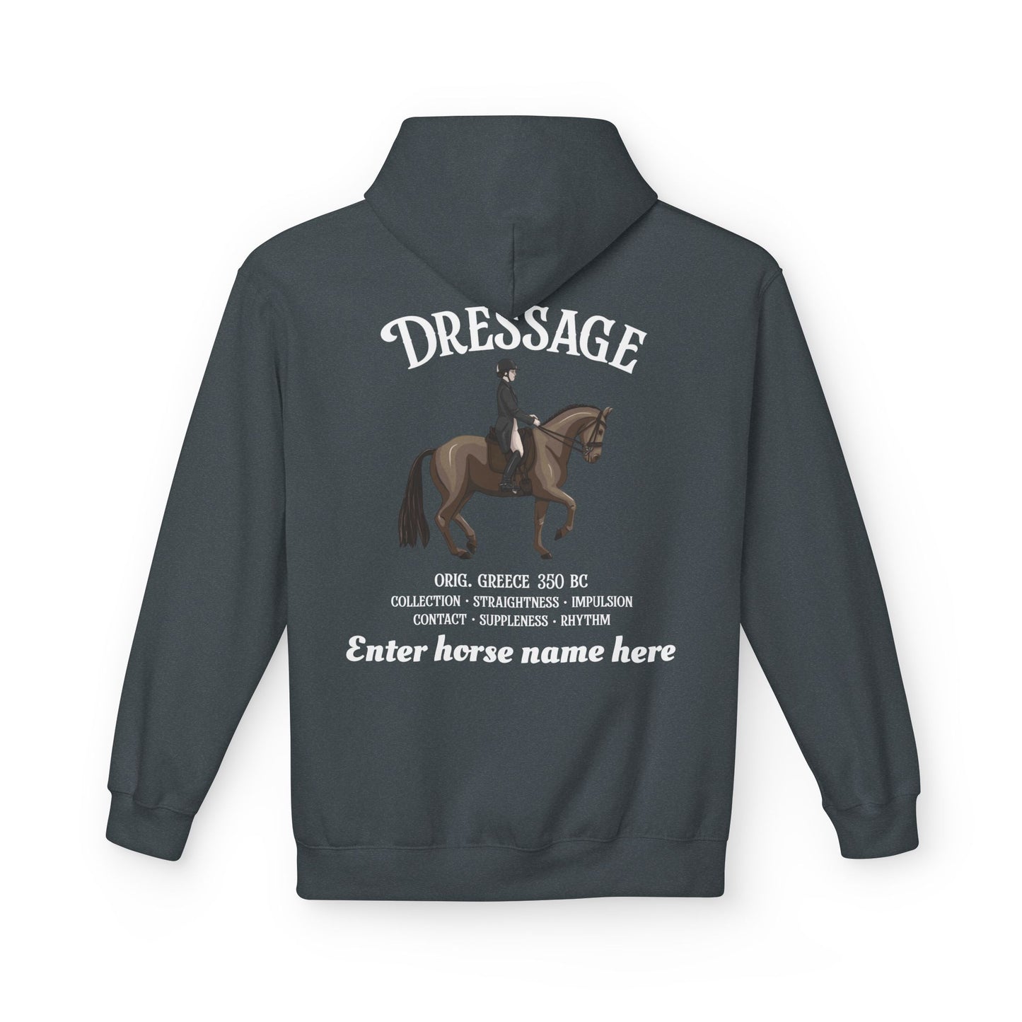 Dressage Horse Hoodie — Customizable Equestrian Fleece