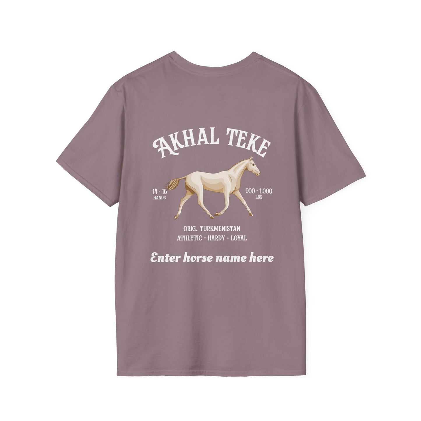 Akhal Teke Horse T-Shirt — Custom Name Equestrian Tee