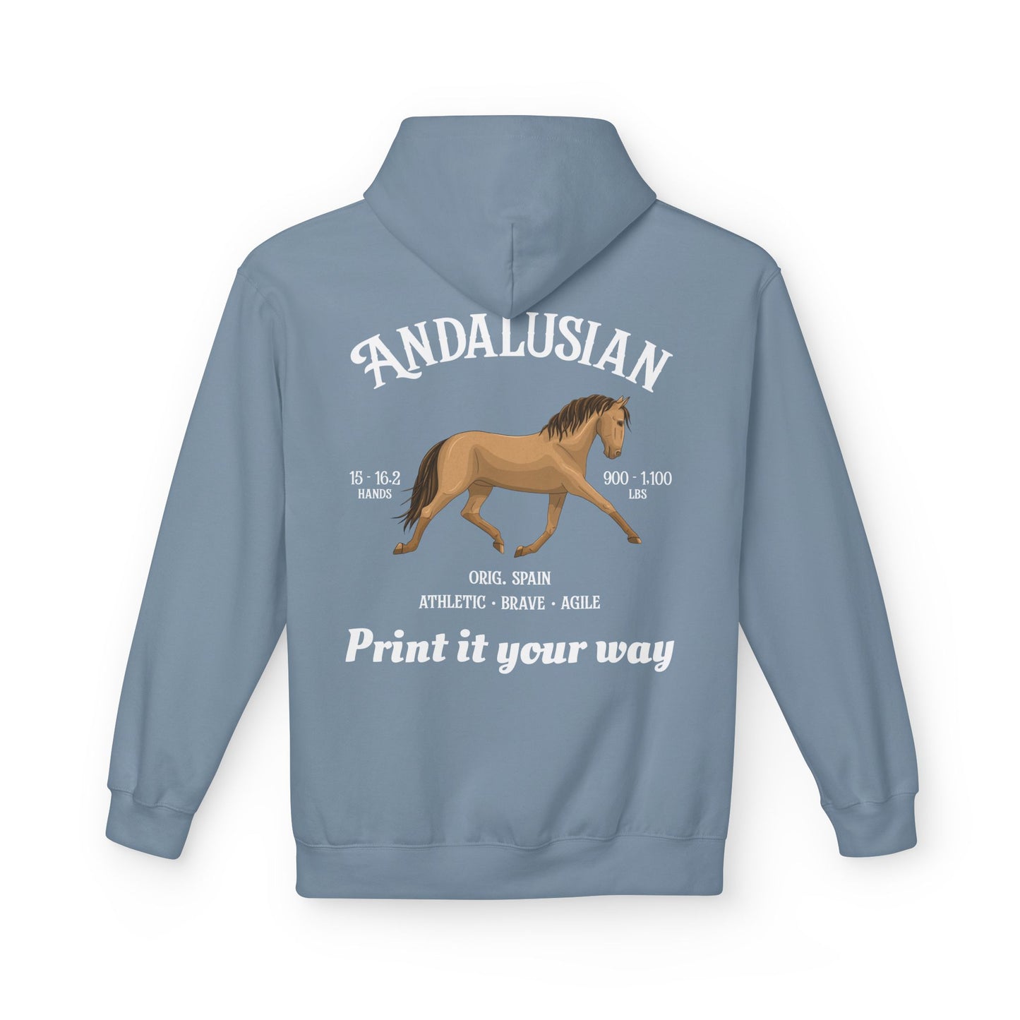 Andalusian Horse Hoodie – Personalized Equestrian Pullover