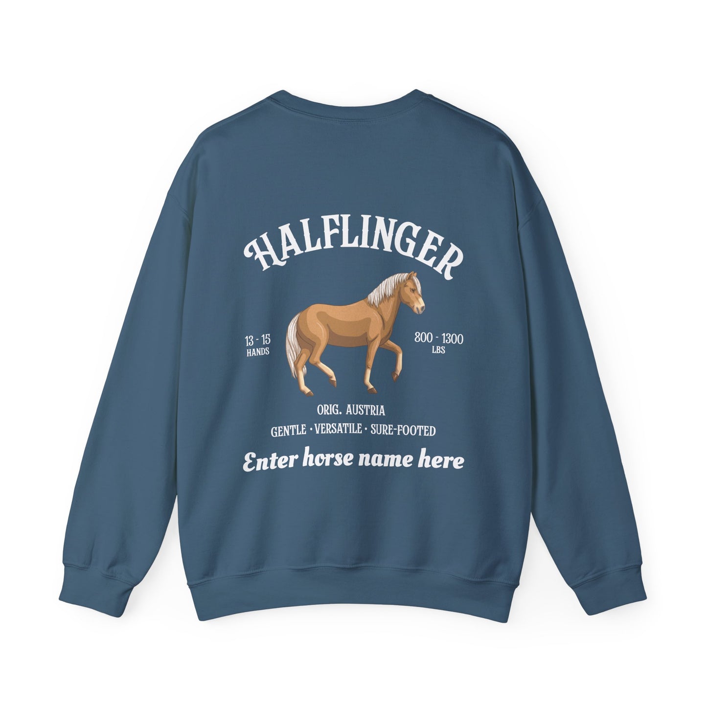 Halflinger Horse Sweatshirt — Personalized Equestrian Crewneck