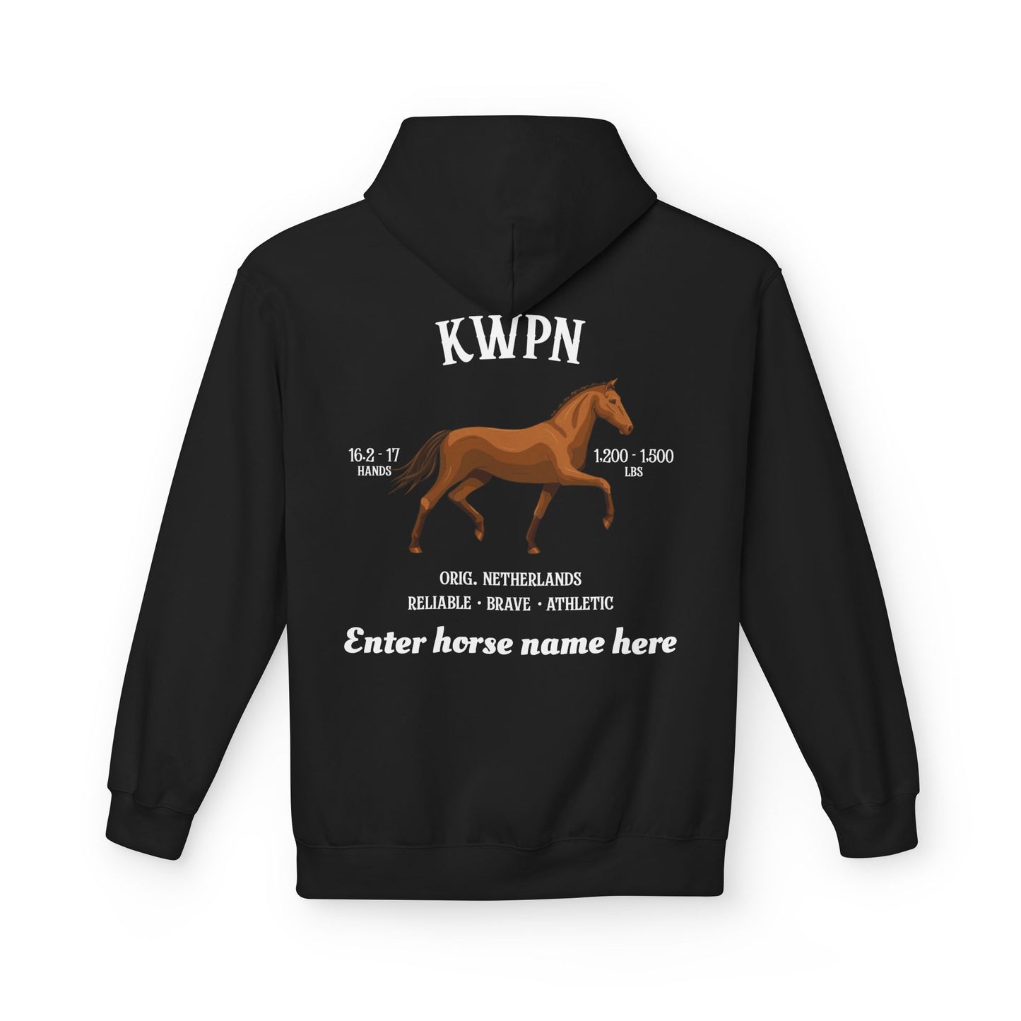 KWPN Horse Hoodie — Custom Name Equestrian Sweatshirt