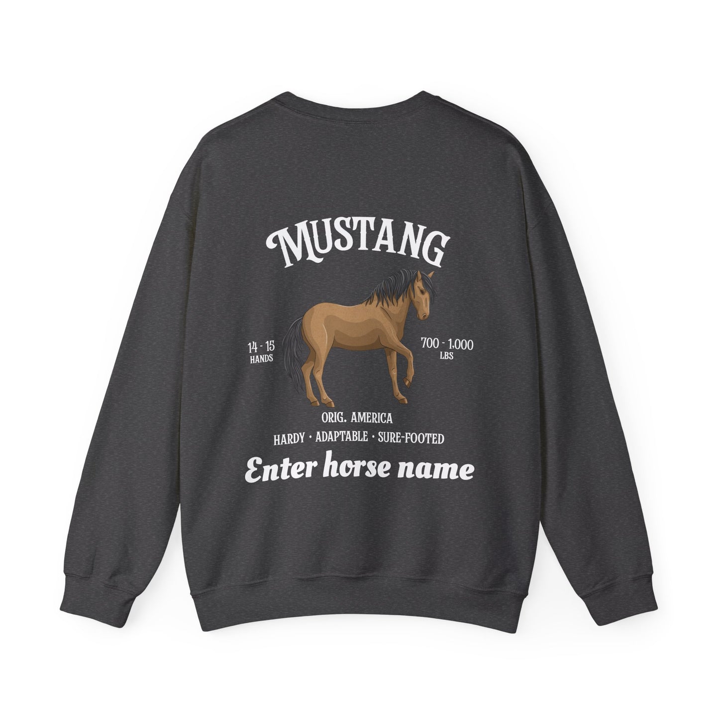Mustang Horse Crewneck Sweatshirt — Personalized Design