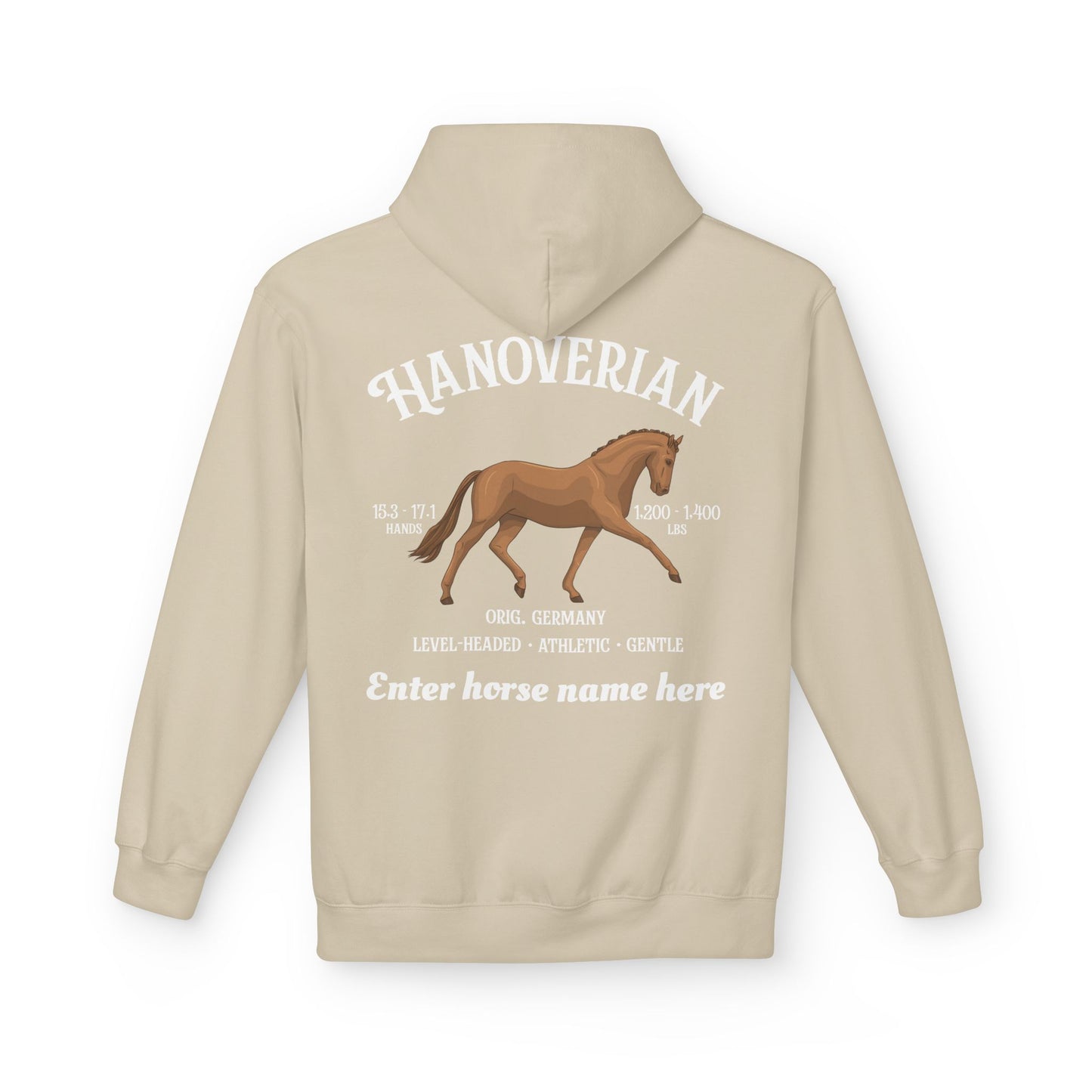 Hanoverian Horse Hoodie — Personalized Equestrian Sweatshirt