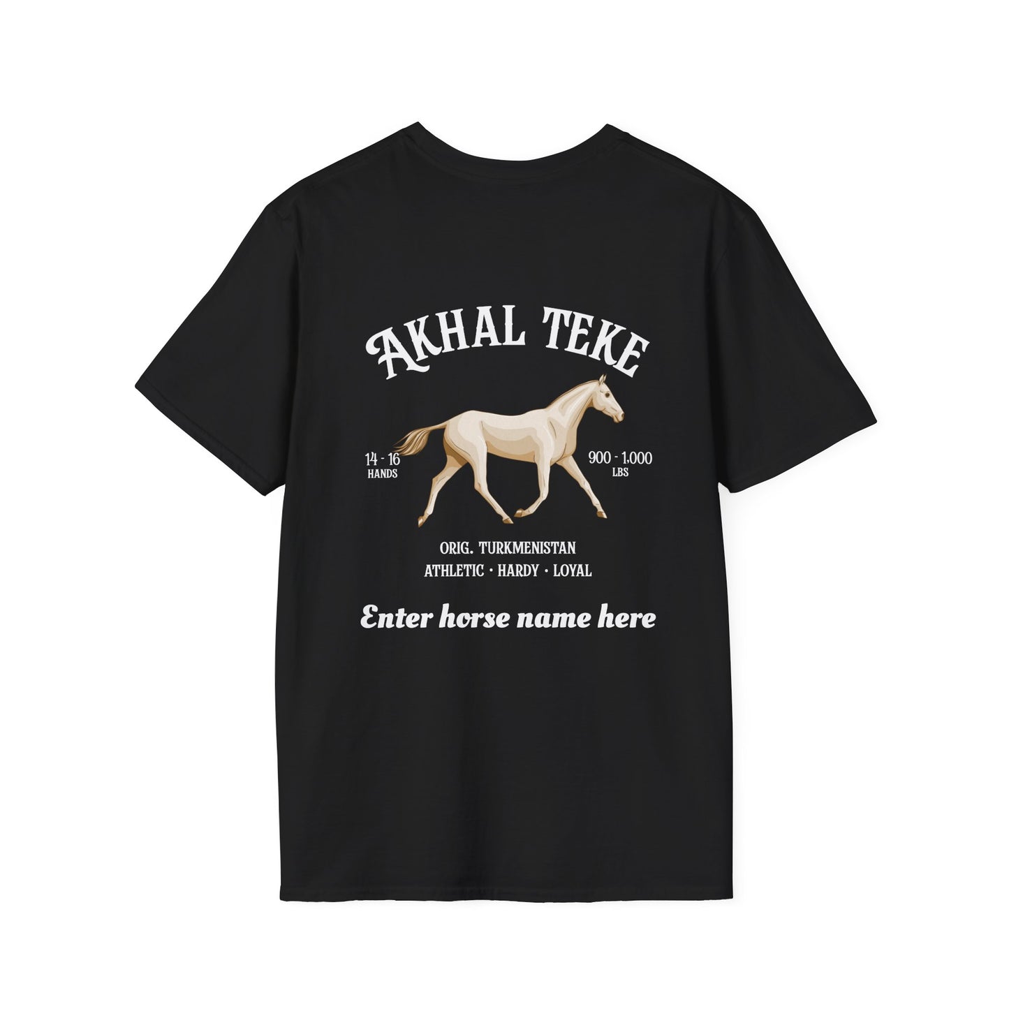 Akhal Teke Horse T-Shirt — Custom Name Equestrian Tee