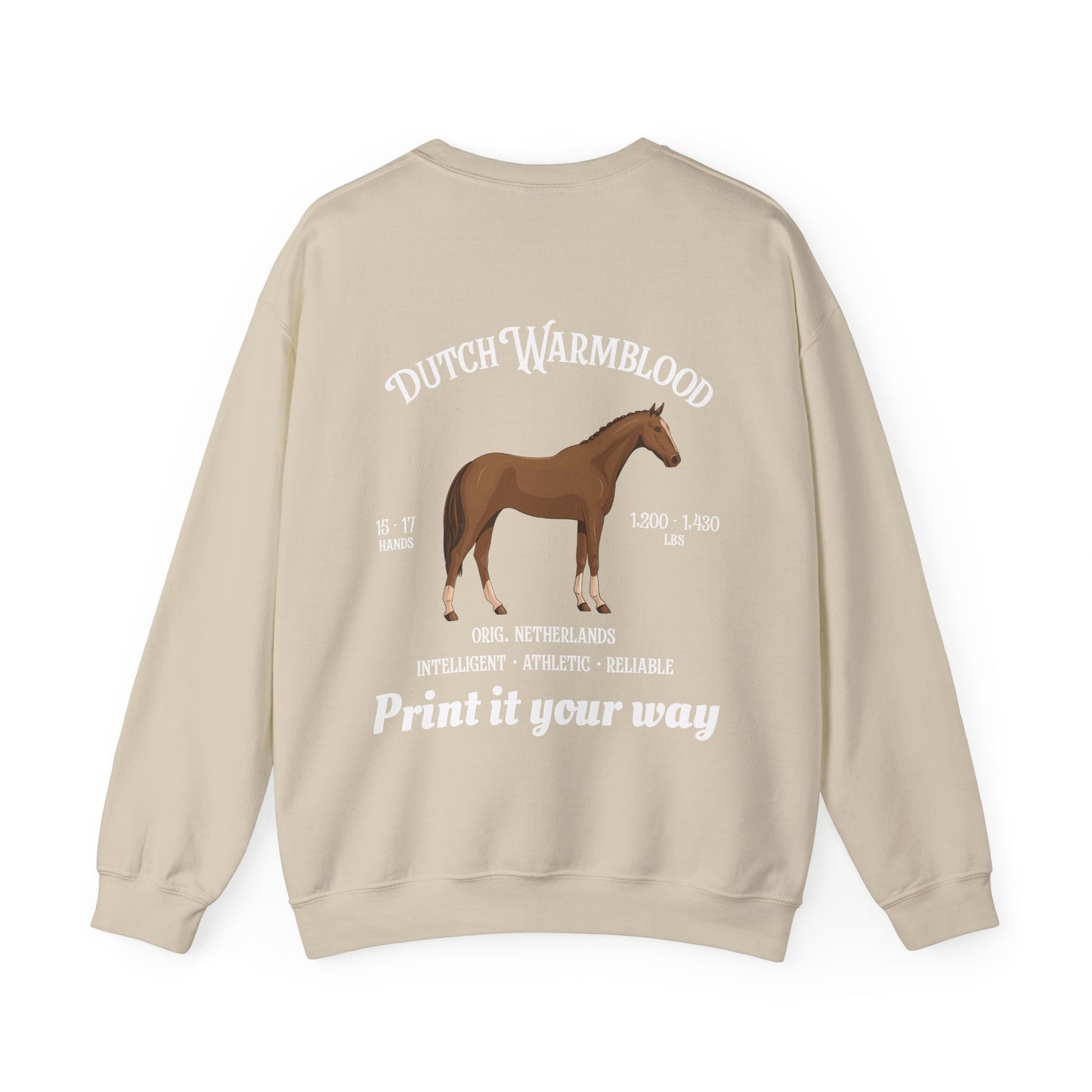 Dutch Warmblood Horse Crewneck Sweatshirt – Equestrian Breed Graphic