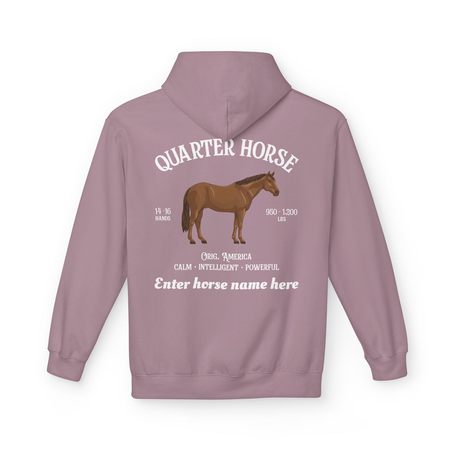 Quarter Horse Hoodie – Custom Name Personalized Equestrian Sweatshirt