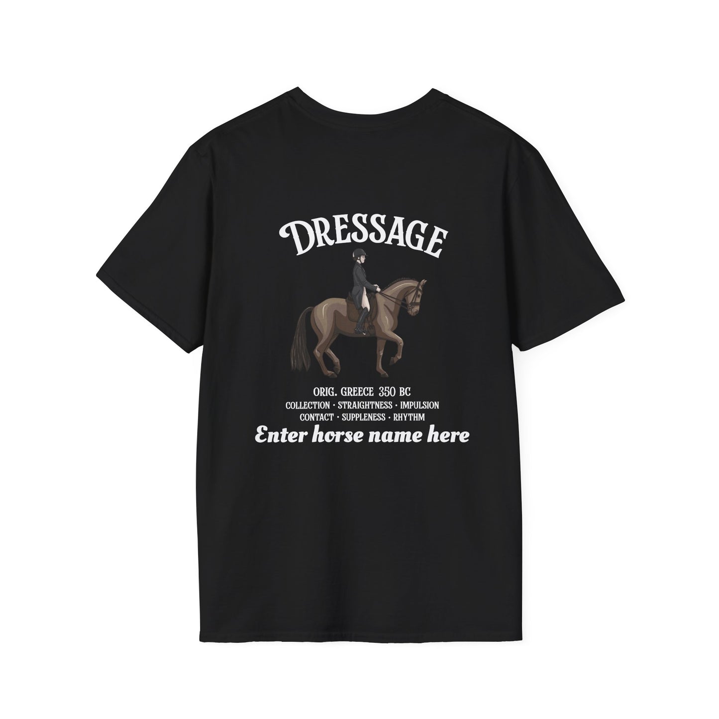 Dressage Horse T-Shirt — Customizable Equestrian Shirt