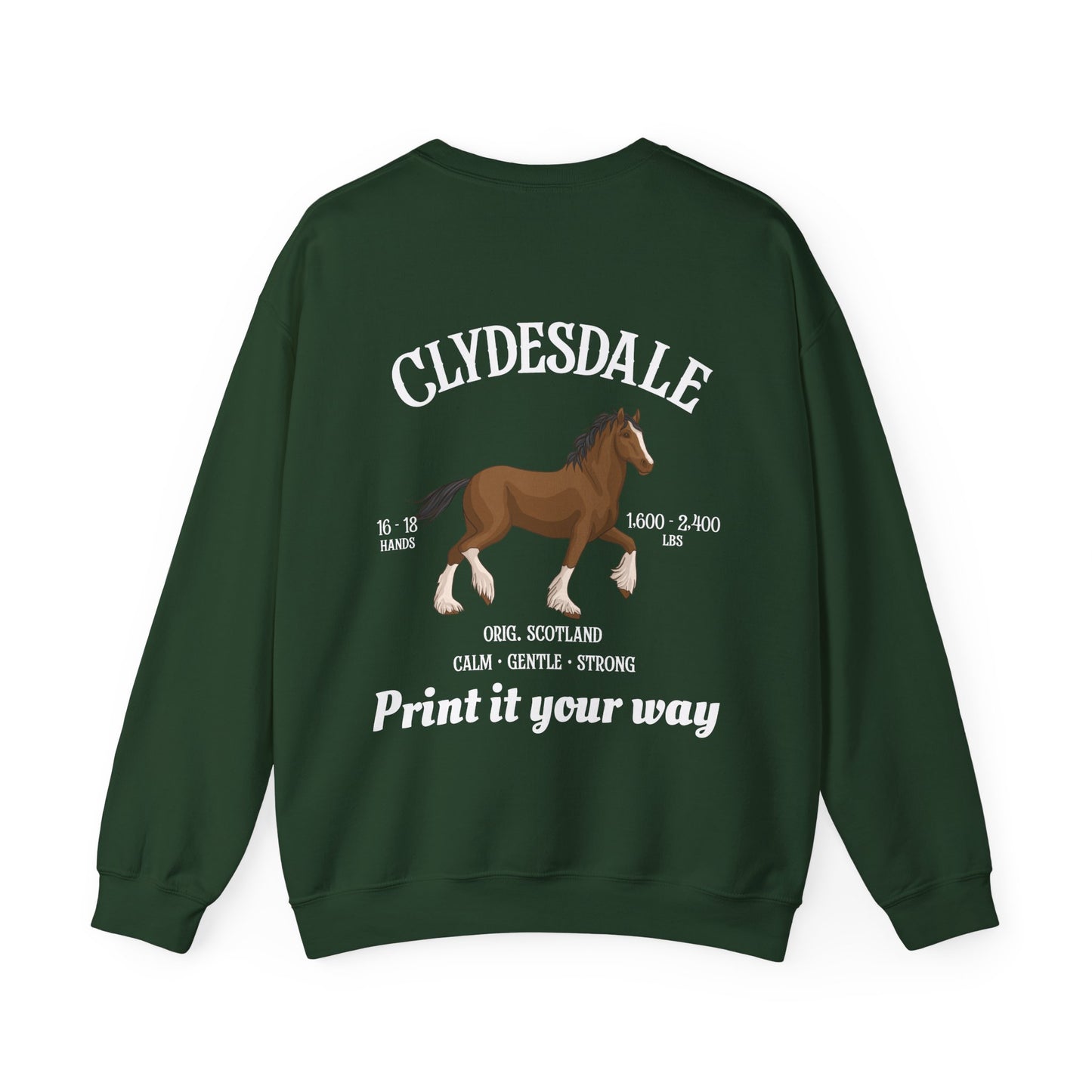 Clydesdale Horse Crewneck Sweatshirt — Personalized Riding Apparel