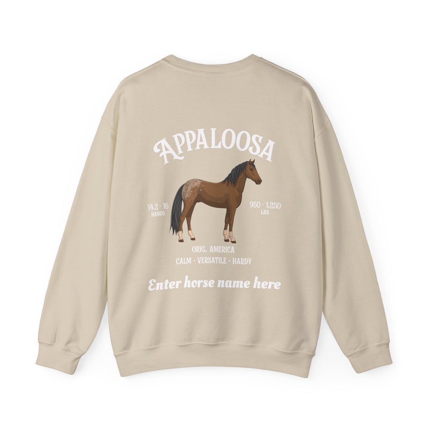 Appaloosa Horse Crewneck Sweatshirt — Personalized Equestrian Graphic