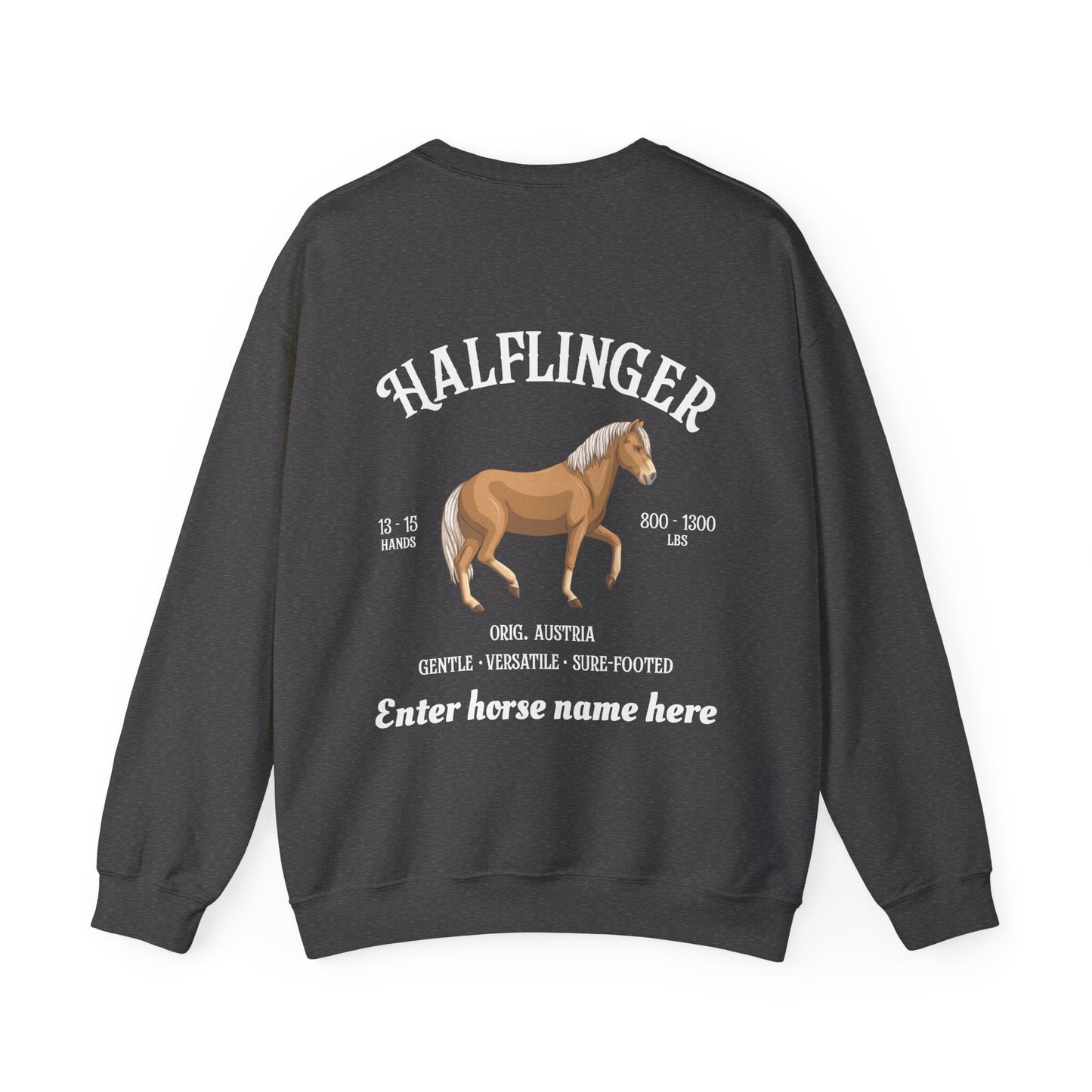 Halflinger Horse Sweatshirt — Personalized Equestrian Crewneck