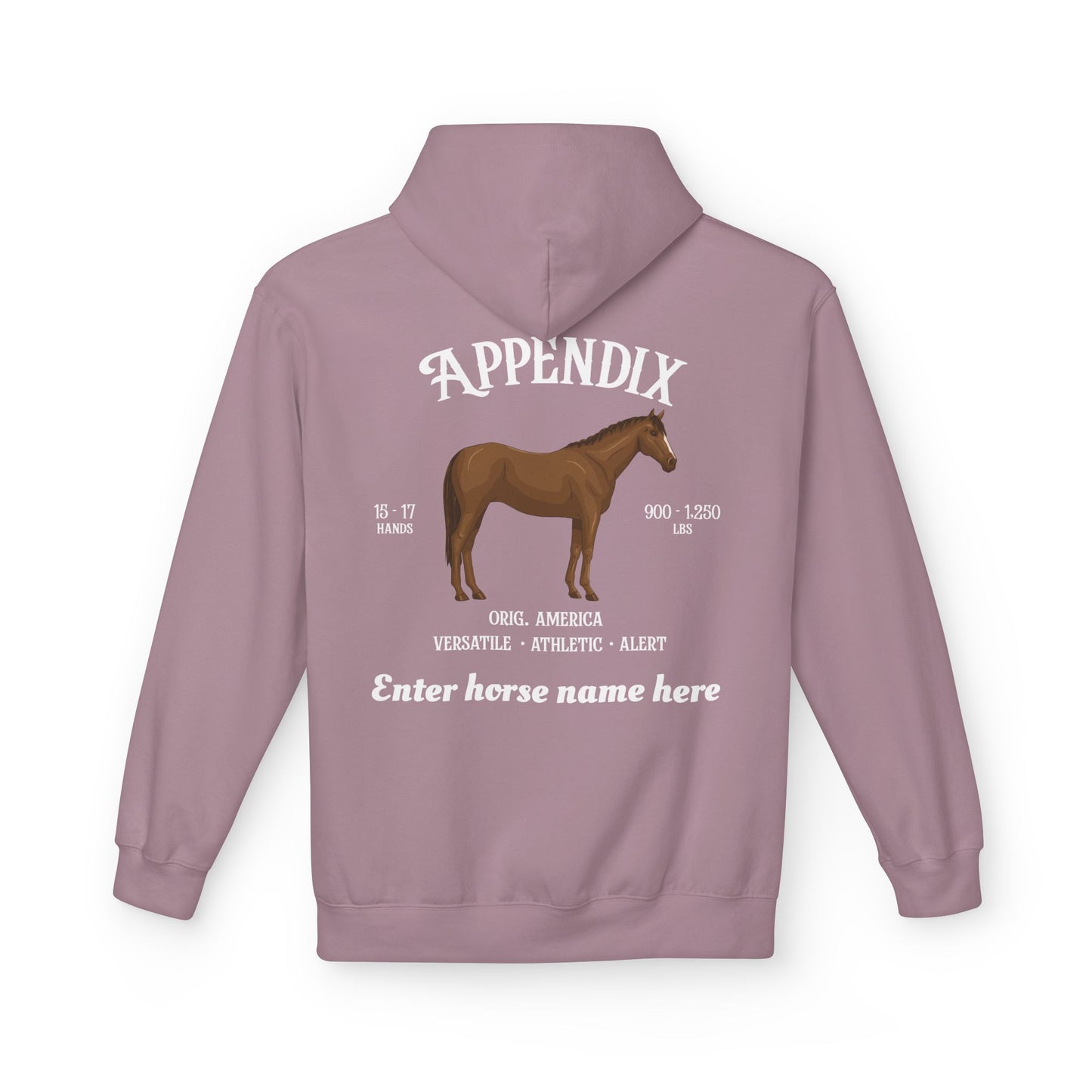 Appendix Horse Breed Hoodie — Personalized Horse Name Pullover