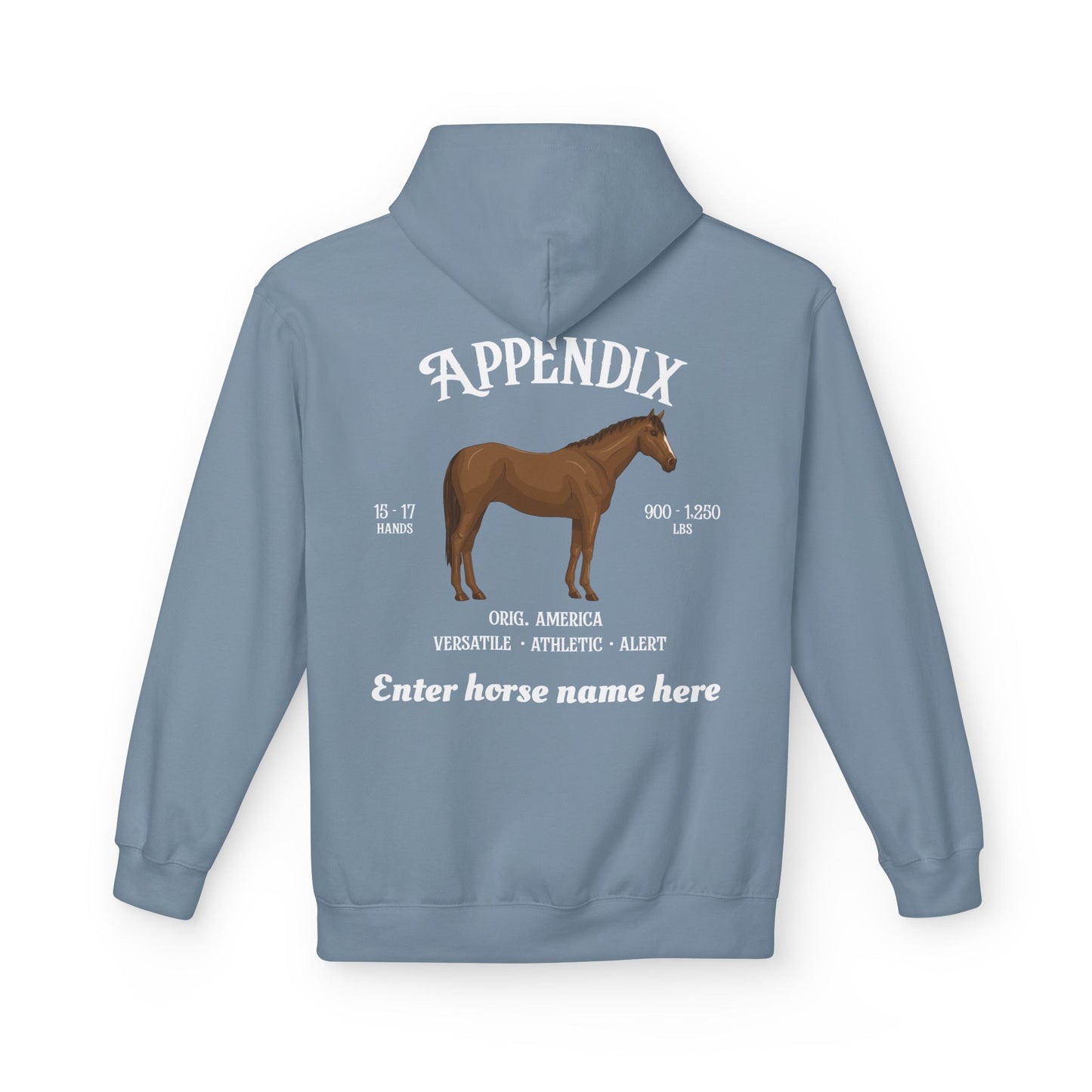 Appendix Horse Breed Hoodie — Personalized Horse Name Pullover